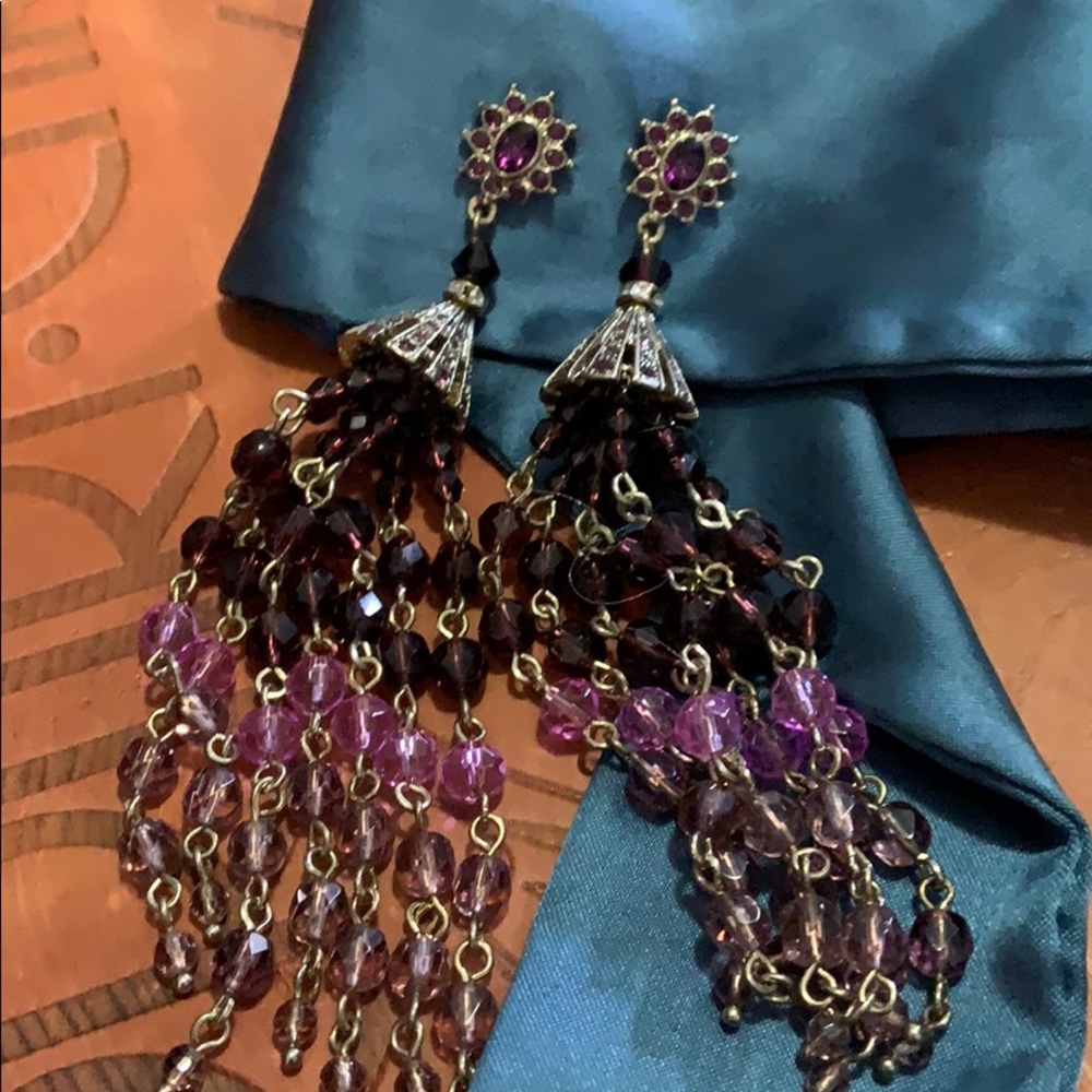 Beautiful  Amethyst and bead earrings
